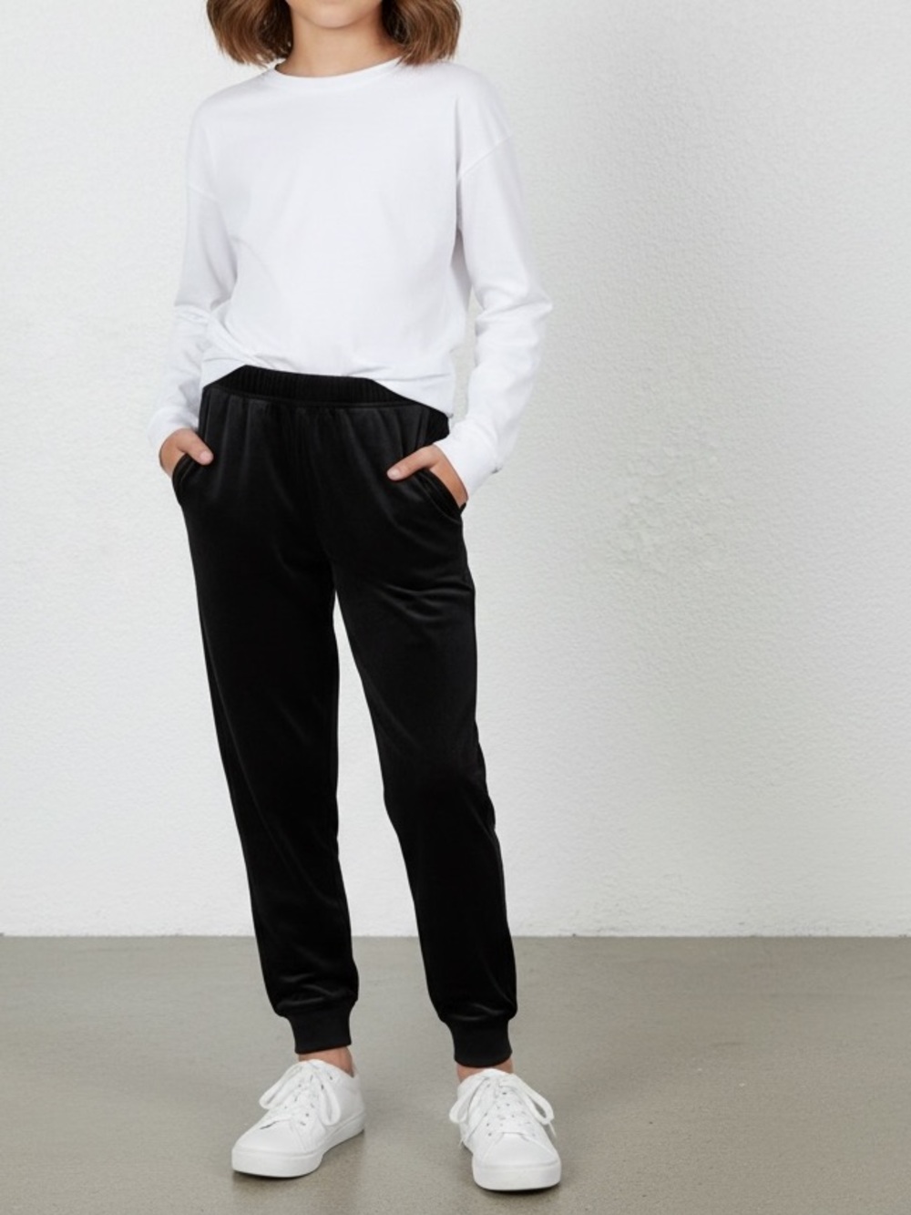 Arshiner | Black velour jogger pants loungewear girl’s size 7/8